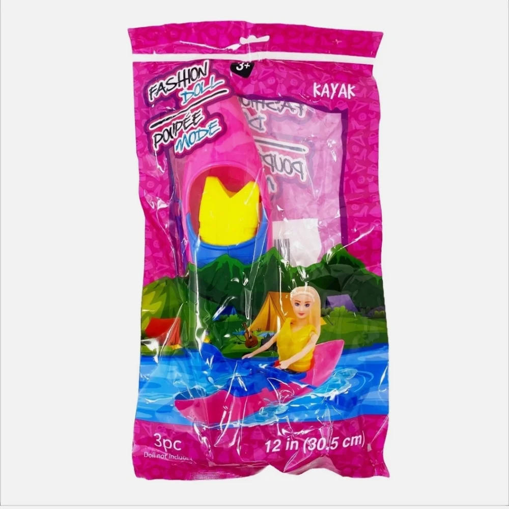 Barbie Water Kayak Sports Pink & Blue Set Rows and Life Jacket Girls Accessories